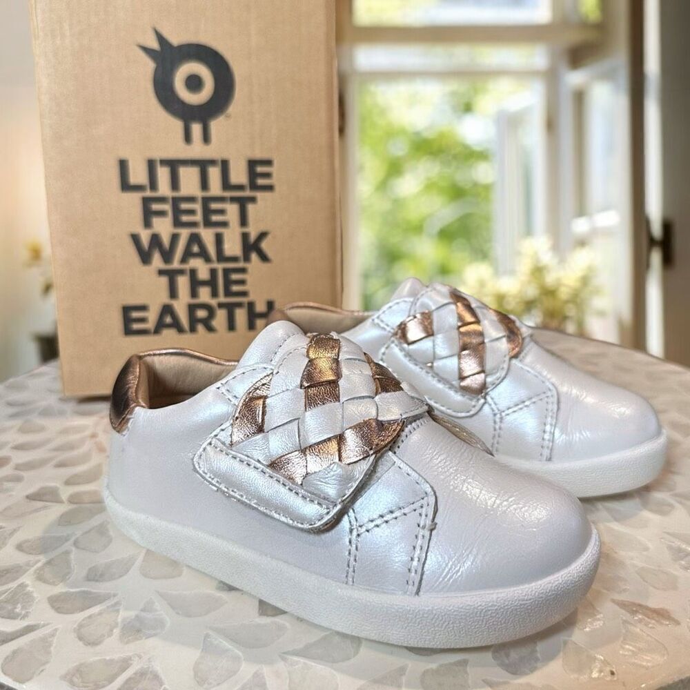 OLD SOLES $80 Toddler Kids Leather Glam Plat Shoes Sneakers